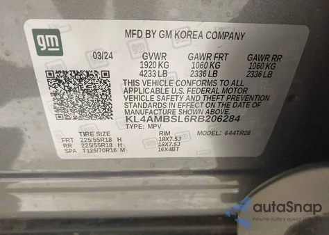 2024 Buick Encore Gx Preferred Fwd from USA, damaged, VIN KL4AMBSL6RB206284